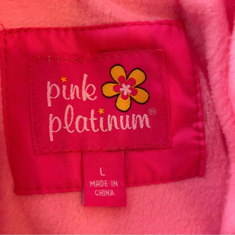 Pink Platinum girls fleece lined hooded puffer coat Pink Large